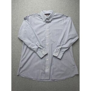 Gitman Bros Shirt Mens‎ 17 32/33 Blue Check Button Down Long Sleeve Made In USA